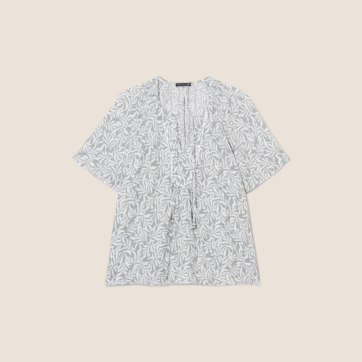 Blouse manches courtes vert kaki femme