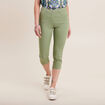 Pantacourt droit taille standard vert femme