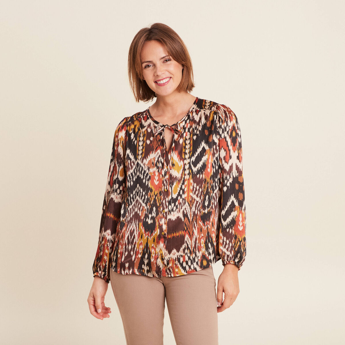 Blouse manches longues noir femme