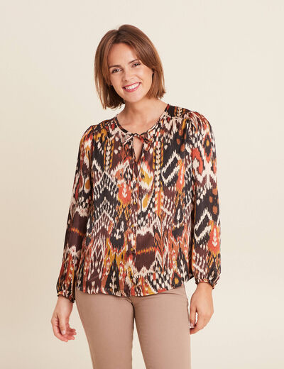 Blouse manches longues noir femme