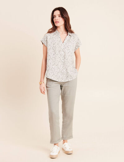 Chemise sans manches vert kaki femme