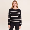 Pull col rond noir femme