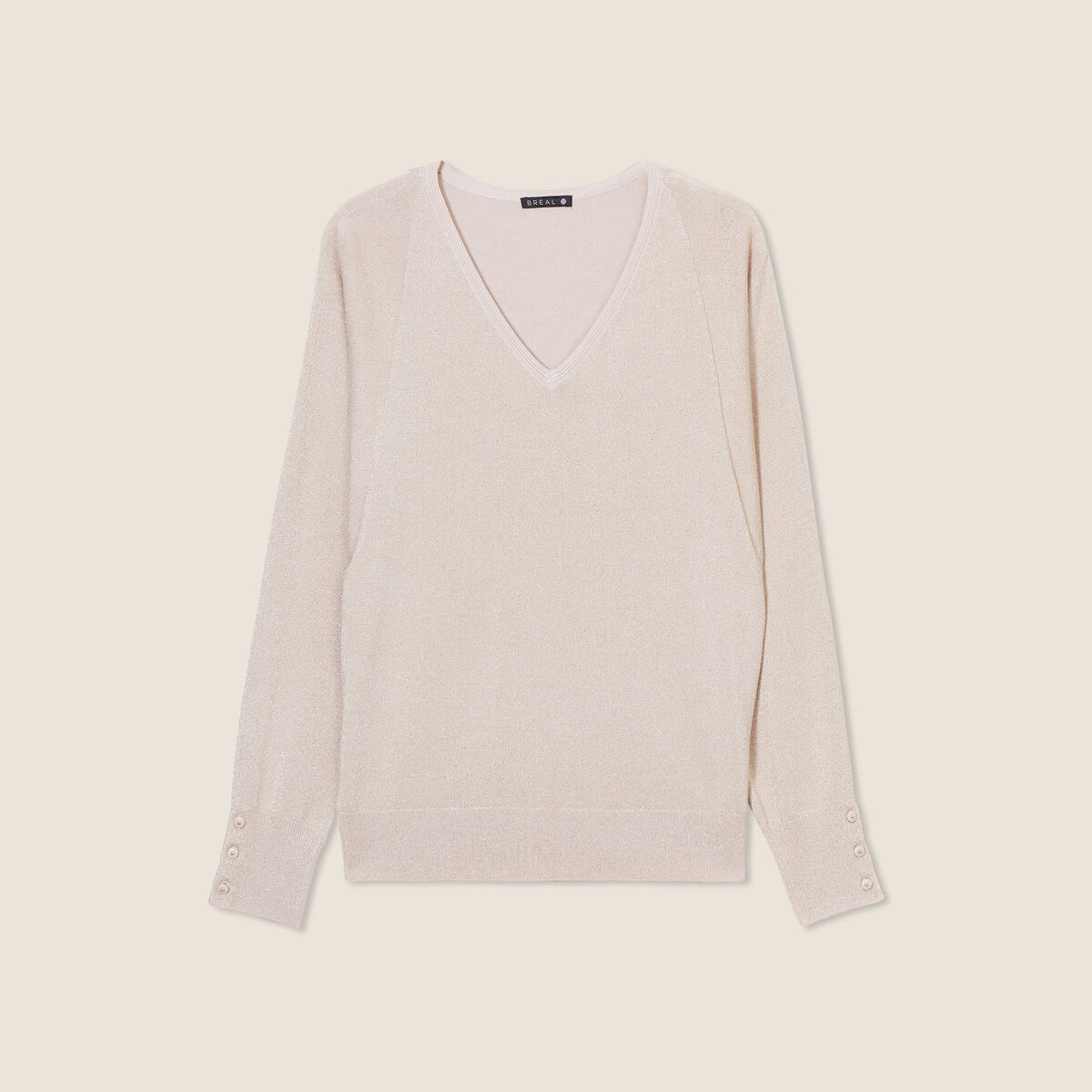 Pull manches longues couleur or femme