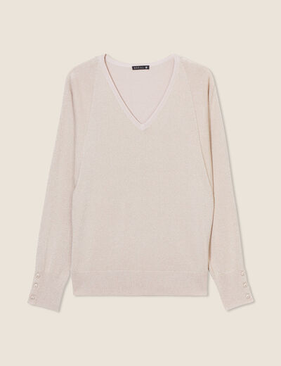 Pull manches longues couleur or femme