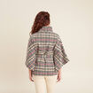 Poncho ceinturé boutonné multicolore femme