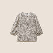 Blouse droite col rond manches 3/4 blanc femme