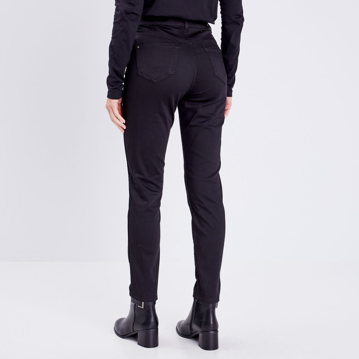 Pantalon ajusté réversible noir femme