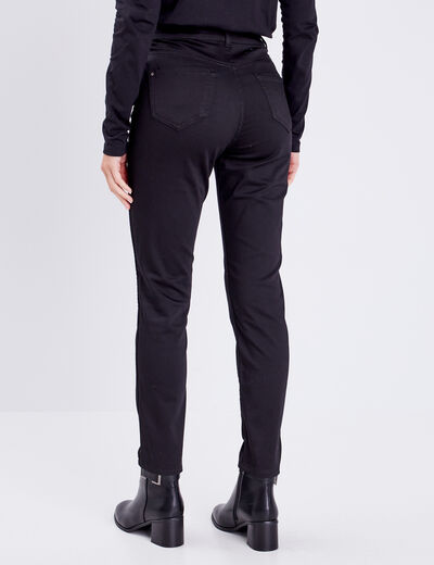 Pantalon ajusté réversible noir femme