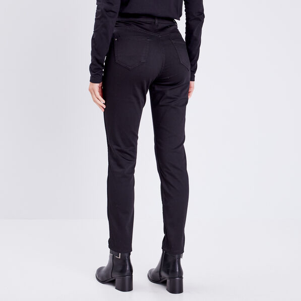 Pantalon ajusté réversible noir femme