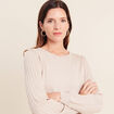 Pull cintr&eacute; col rond manches longues couleur or femme