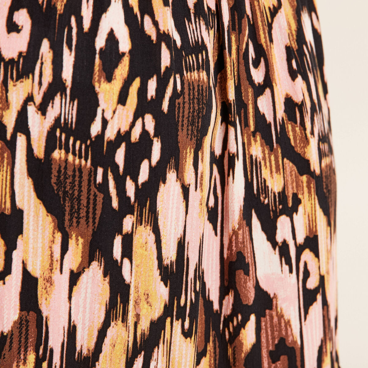 Jupe midi droite fluide noir femme