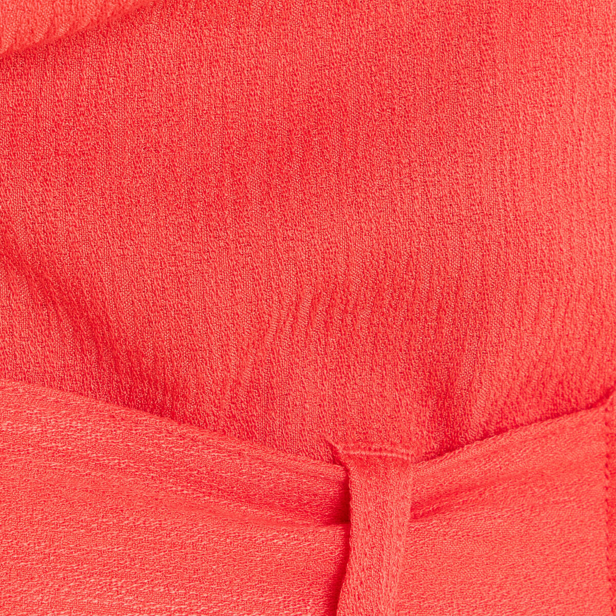Combinaison fluide boutonn&eacute;e rouge corail femme
