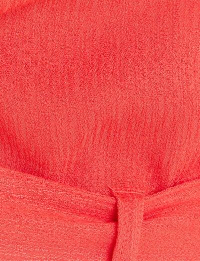 Combinaison fluide boutonnée rouge corail femme