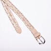 Ceinture tress&eacute;e iris&eacute;e beige femme