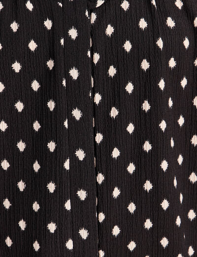 Blouse droite manches longues noir femme