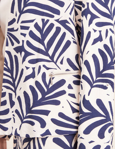 Veste manches longues doubl&eacute;e blanc femme