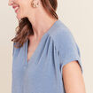 T-shirt manches courtes bleu gris femme