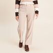 Jean taille haute en velours sable femme