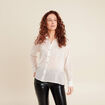 Chemise manches longues irisée blanc femme