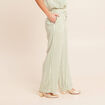 Pantalon large taille haute blanc femme