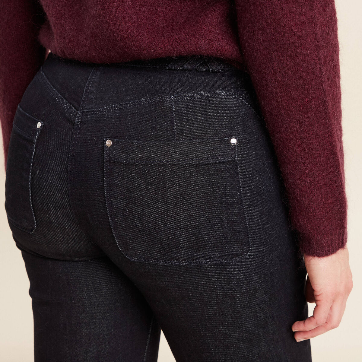 Jean bootcut taille standard denim brut femme