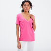 T-shirt manches courtes rose fushia femme