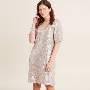 robe evasee sequins couleur or femme Robe évasée sequins couleur or femme