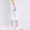 Pantacourt droit taille haute blanc femme
