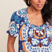 Blouse manches courtes bleu femme