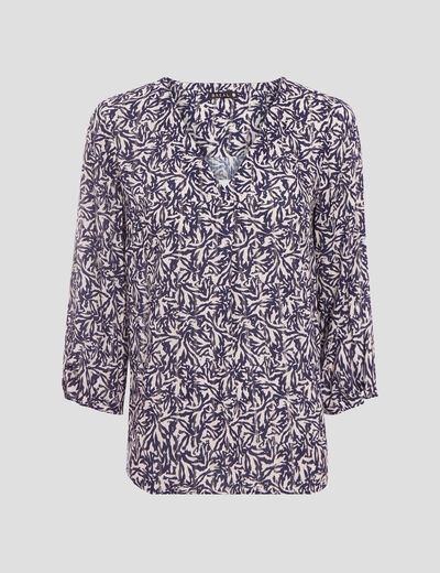Blouse manches 3/4 noir femme