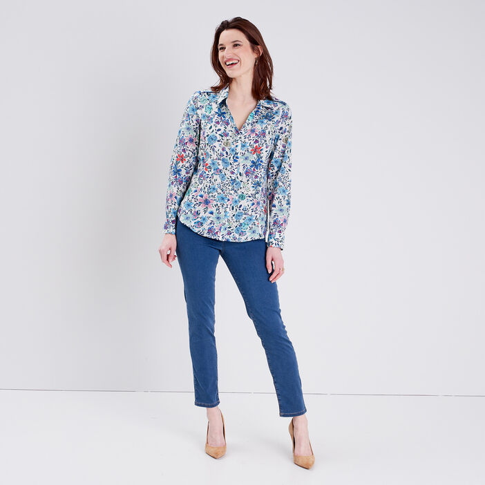 Chemise manches longues ecru femme