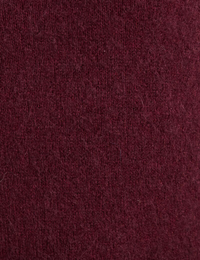 Pull col v bordeaux femme