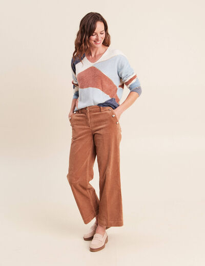 Pull manches longues multicolore femme