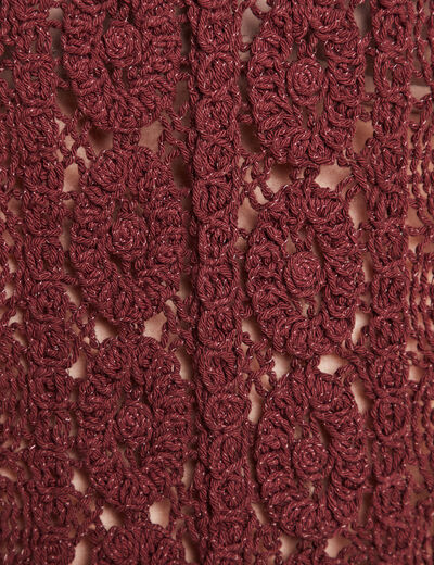 Débardeur macramé bordeaux femme