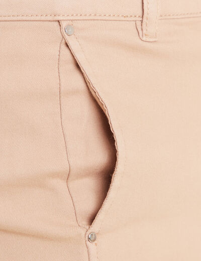 Pantalon boyfriend taille haute sable femme