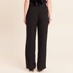 Pantalon satin&eacute; coupe droite noir femme