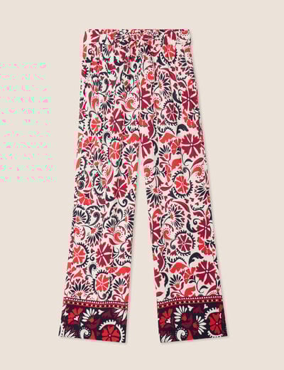 Pantalon flou blanc femme