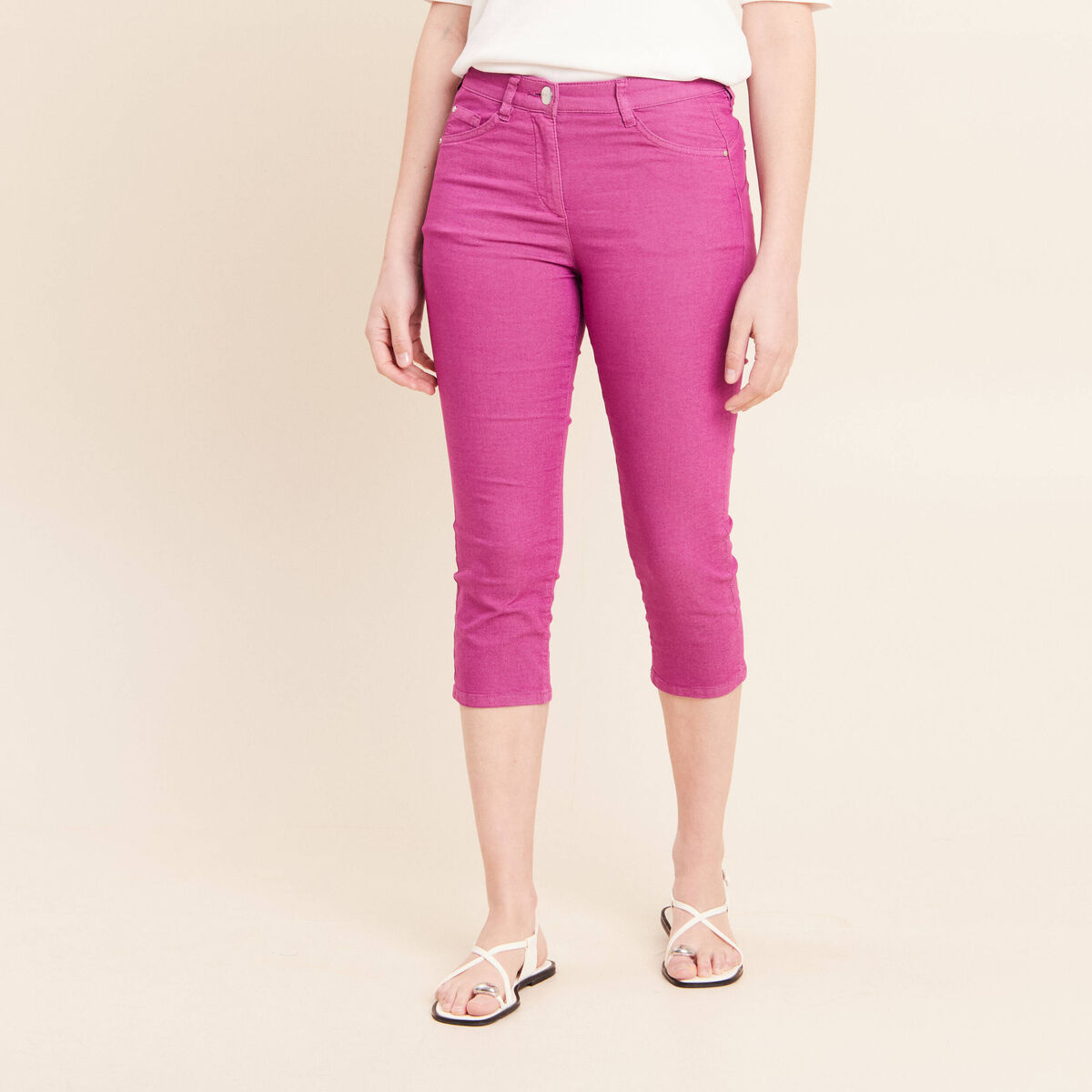 Pantacourt magique Le L&eacute;ger coupe droite violet femme