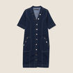 Robe droite en jean denim brut femme
