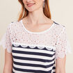 T-shirt manches courtes bleu foncé femme