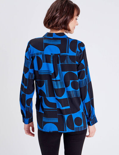 Chemise manches longues bleu electrique femme