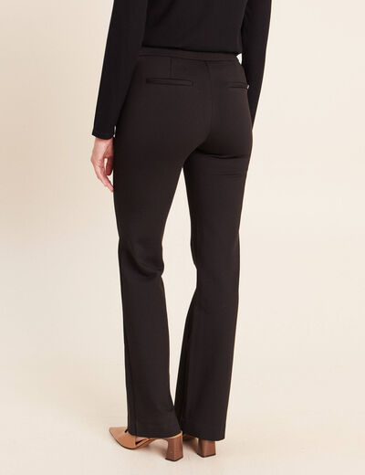 Pantalon bootcut maille taille standard noir femme