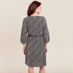 Robe évasée plissée noir femme