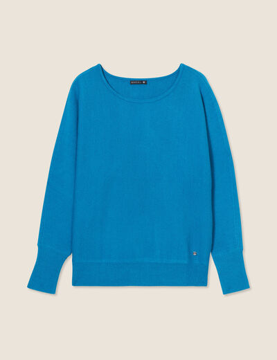 Pull manches longues bleu canard femme