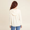 Blouse manches 3/4 à capuche ecru femme