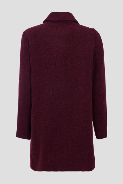 Manteau évasé boutonné noir femme