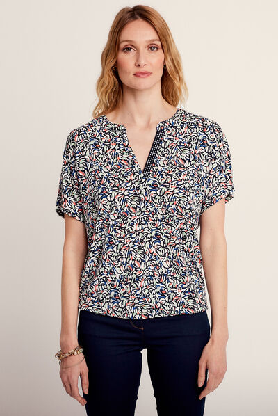 T-shirt à manches courtes bleu femme