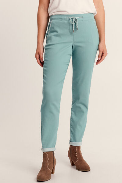 Pantalon jogger 7/8ème bleu canard femme