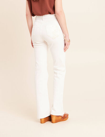 Jean magique L'Unique coupe bootcut blanc femme