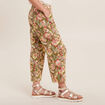 Pantalon large 7/8&egrave;me vert kaki femme